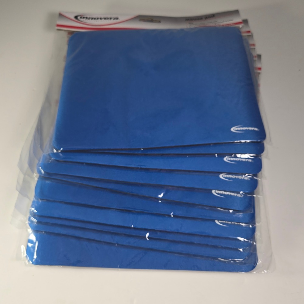 New 10 pack of Innovera Blue Synthetic Rubber Mouse Pad Non Slip Backing